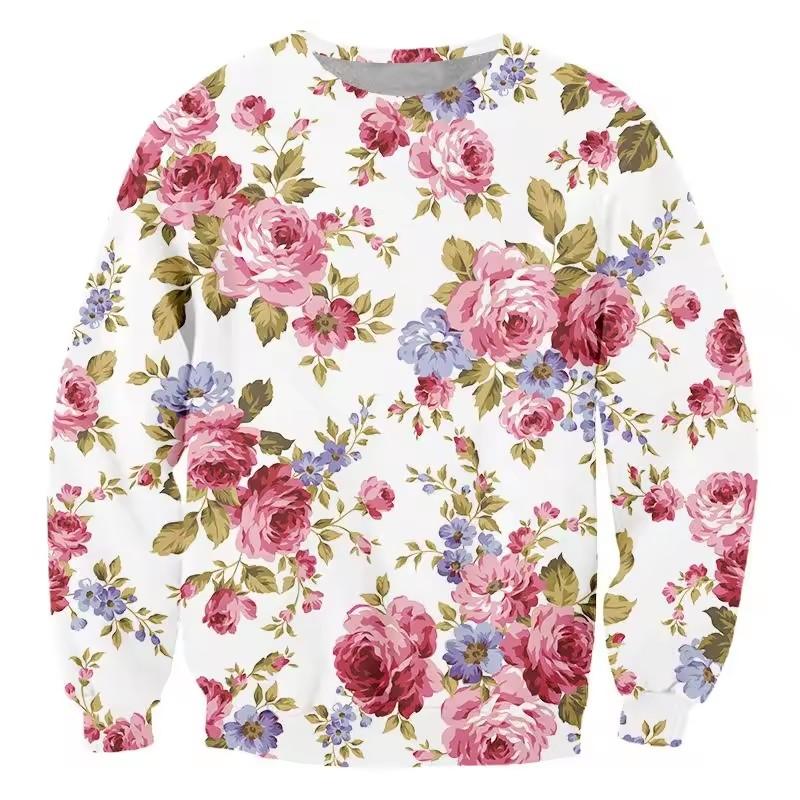 

3D Print Plants Flower Leaf Hoodie for Men Long Sleeve Sweatshirt Harajuku Fashion Round Neck Hoodie Spring Autumn Pullovers 3XL