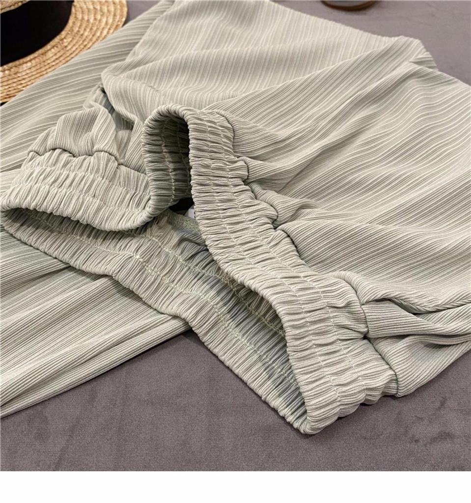 Women's Quality Wide-Leg High-Waist Casual Pants - Trendy 2024 Solid Color Straight Sports Trousers