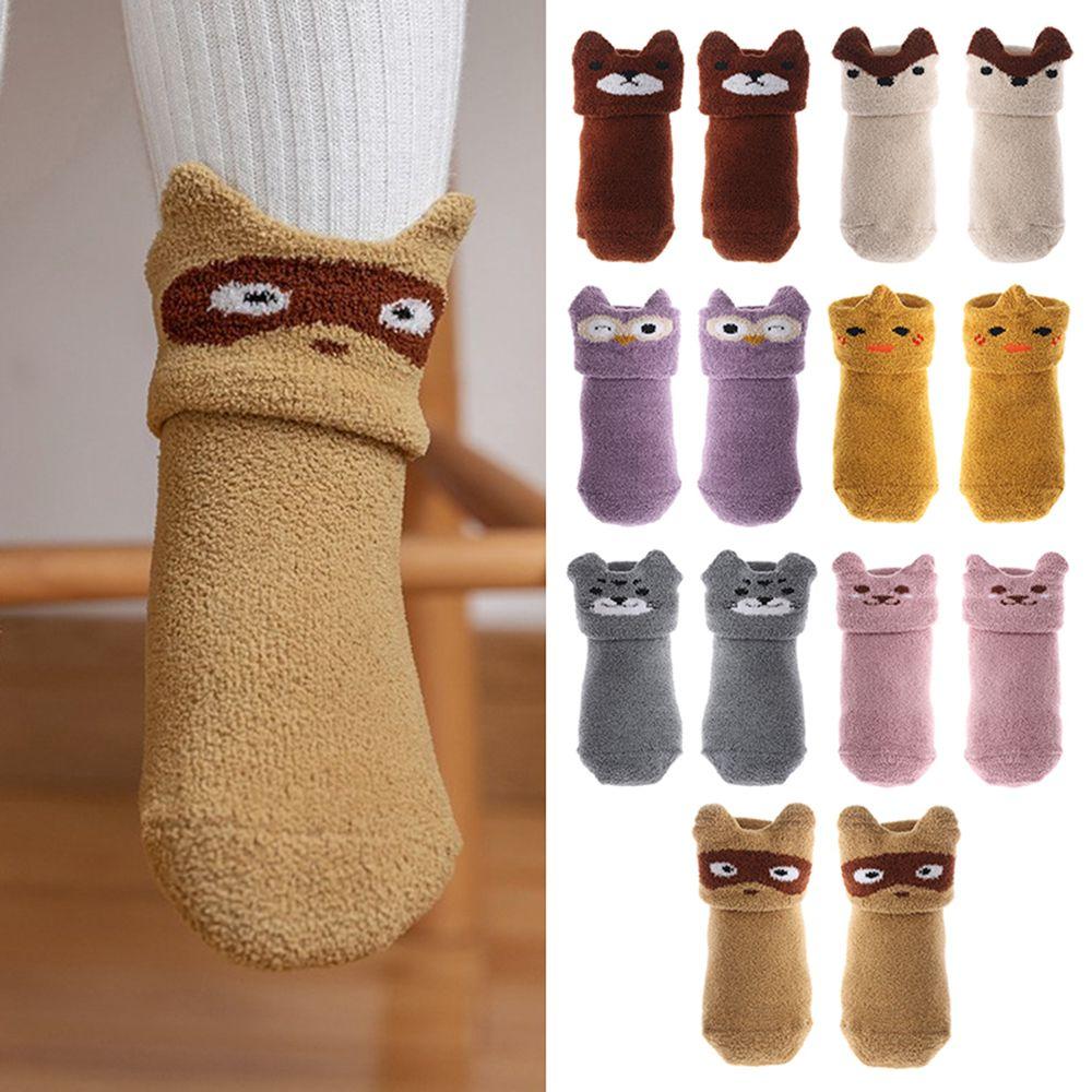 Animals Baby Soft Thickening Newborn Toddler Socks Anti-slip Slippers Floor Sox Coral velvet socks
