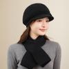 Autumn and Winter New Knitted Basin Hat Scarf Set Women's Fashion Warm Wool Hat Mother Hat Shows a Small Face Versatile Model