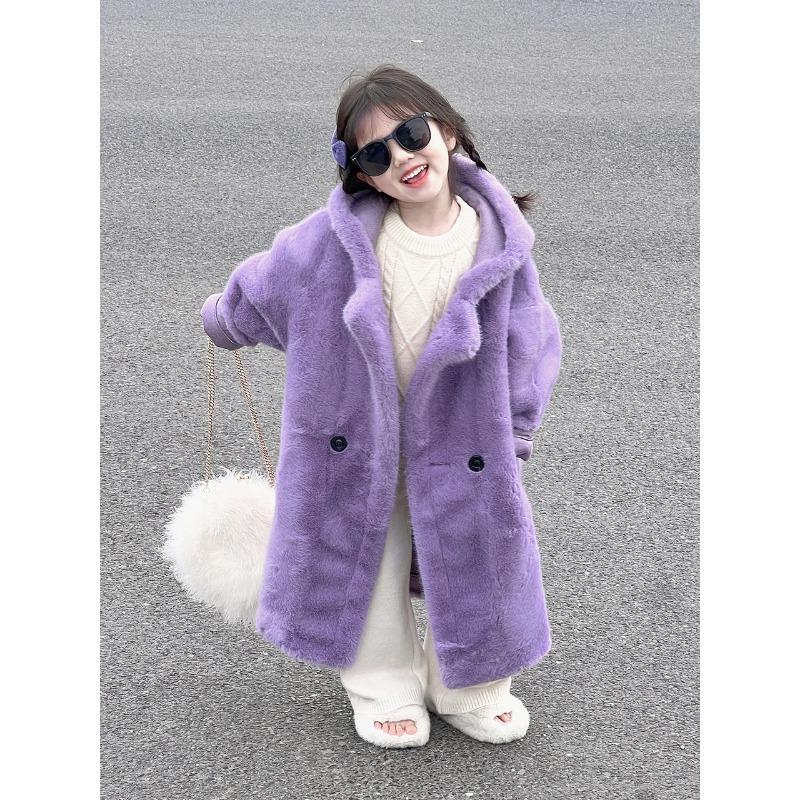 Fur Girl`s Coat Children Jacket Autumn