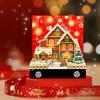 2026 Desk Calendar With Led Light Christmas Snow House Sculpture 3D Tear-Away Calendar Paper Carving Notepad Gift Home Decor