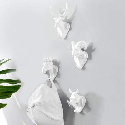 An der Wand montierter, rutschfester Wandhaken mit Tierkopf-Motiv, für Kleidung, Hut, Handtuch, Schlüssel, Wanddekoration