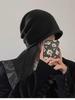 Women's Large Head Beanie: Autumn/Winter Breathable Loose Knit Hat for a Slimming Look.