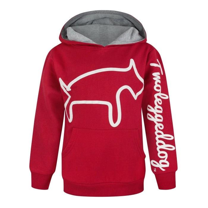Moletom com logotipo infantil/infantil de duas pernas para cães 11-12 vermelho