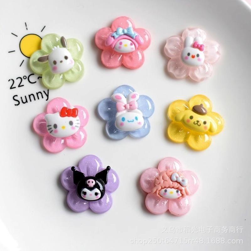 12 Pieces Of Cartoon New Kawaii Donut Kitten Series Resin Handmade Diy Jewelry Gifts Hair Clip Accessories