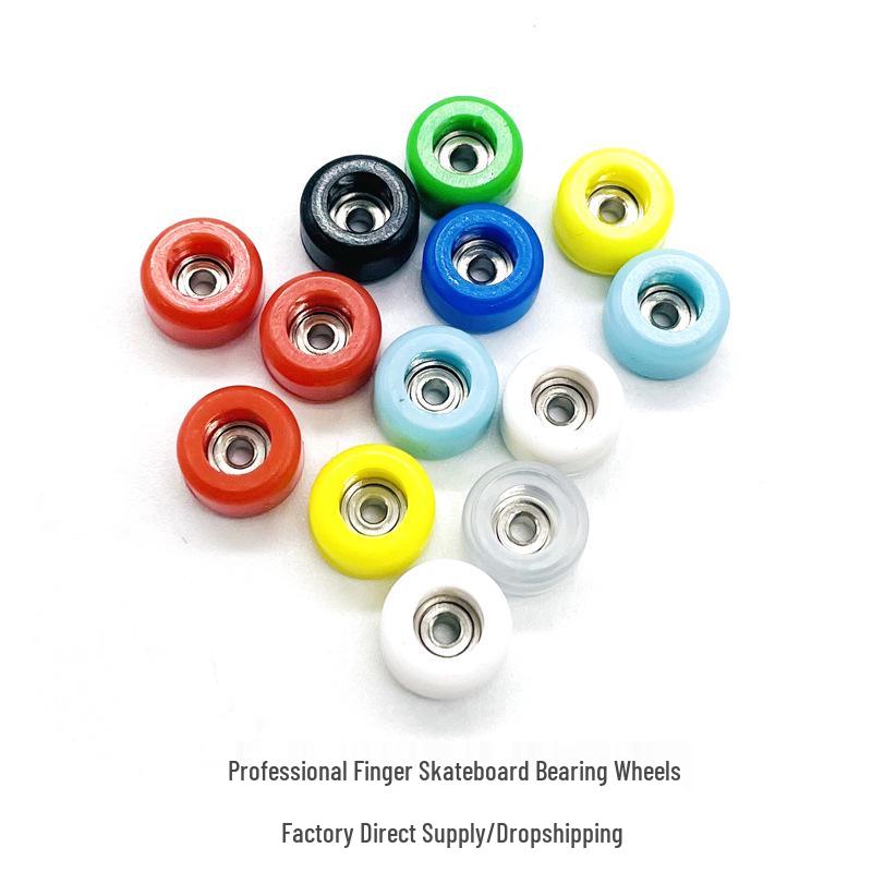 Multi-Color Fingerboard Wheels with Bearings - 4-Pack Professional Upgrade