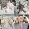 Ins Soft And Realistic Grey And White Elephant Plush Toy For Babies And Kids