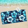 Hawaiianische Blaue Hibiskus Strandtuch Gemustert Sonnenschutz Und Winddicht Geeignet Für Schwimmbad Camping Reise Decke