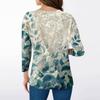 Women's Tops Three-quarter Sleeve Shirt V-neck Loose Casual Shirt Print T-shirt