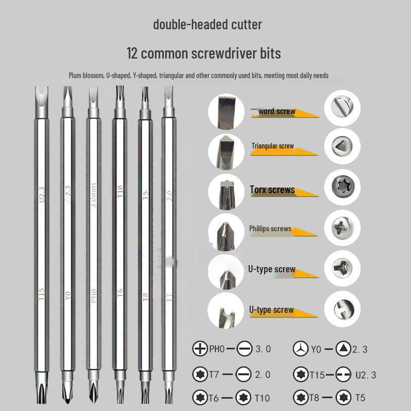 Set Șurubelnițe Magnetice Torx Triunghiulare Y & U-Type - Multifuncțional pentru Uz Casnic