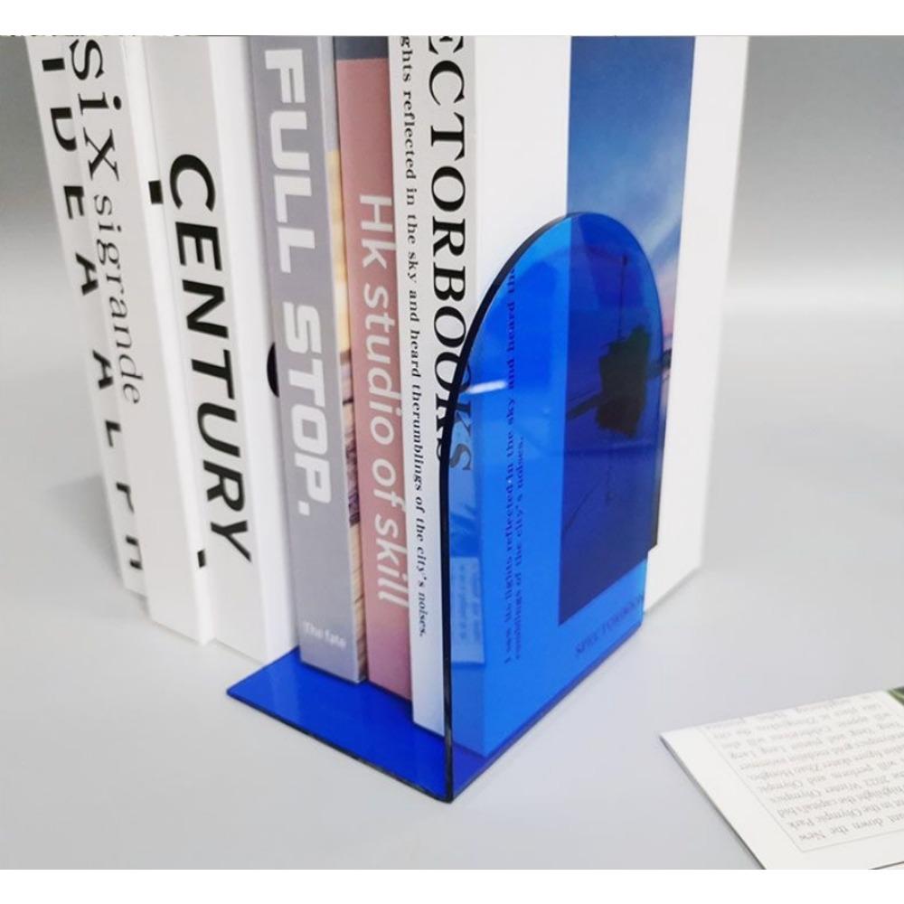 2PCS acrylic L-shaped book in the same color solid color transparent book baffle desktop fixed book