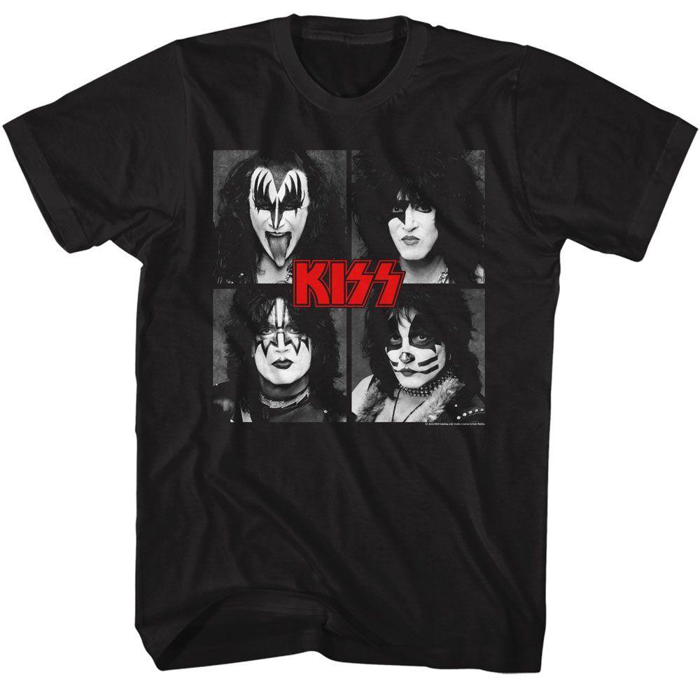 Kiss Four Squares Black Rock and Roll Music Band Shirt XXXXL