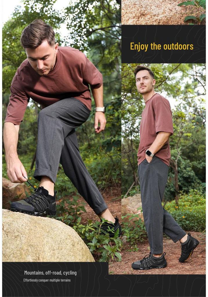 Men's Plus Size Non-Slip Breathable Outdoor Hiking & Mountaineering Shoes