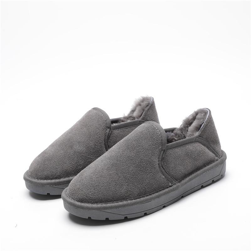 2025 Winter Snow Boots Women's Winter Flat-bottomed Bread Shoes Women's Gauntlets Lazy One Pedal Couple Cotton Shoes Women