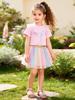 Little Maven: Summer Girls' Cute Cartoon European Mesh Skirt Set