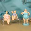 Beach Swimsuit Women Figures Statue Desk Decoration Ornaments Creative Plump Character Resins Sculpture Room Aesthetic Decor