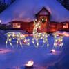 Lighted Christmas Reindeer Water Resistant Light Up Decoration for Garden Outdoor Standing Elk Ornament for Yard Lawn Battery