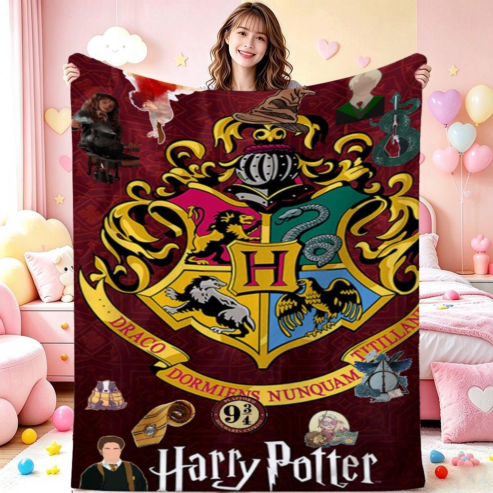 Hogwarts Four Houses Flannel Blanket Soft Warm Fleece Blanket For Living Room Air Conditioner Room Lightweight Home Decor Gift For Friends