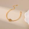 Tree Of Life Inlaid Turquoise 18k Gold Plated Copper Fashion Chain Bracelet For Women