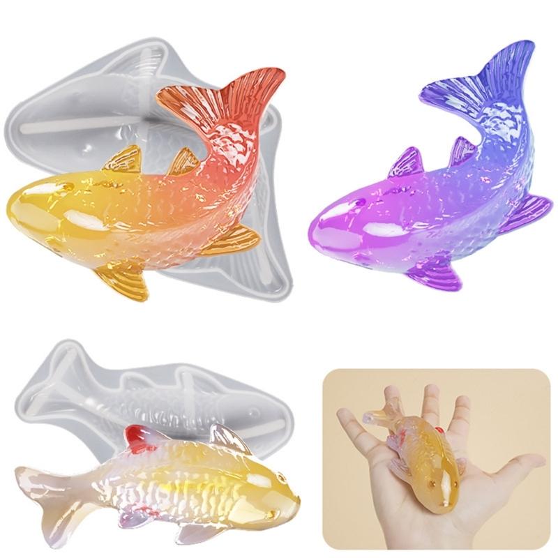 Cute Goldfish Candle Silicone Mold Durable Cartoon Animal Scented Candle Fish Mold Gypsum Ornaments Mold DIY Plaster