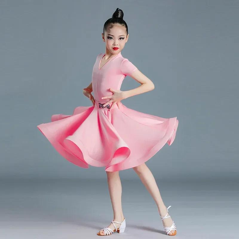 Children's Latin Dance  Girls' Dance Practice Dress Latin Dance Dress Long Sleeve Competition Split Dress Women's Perfo