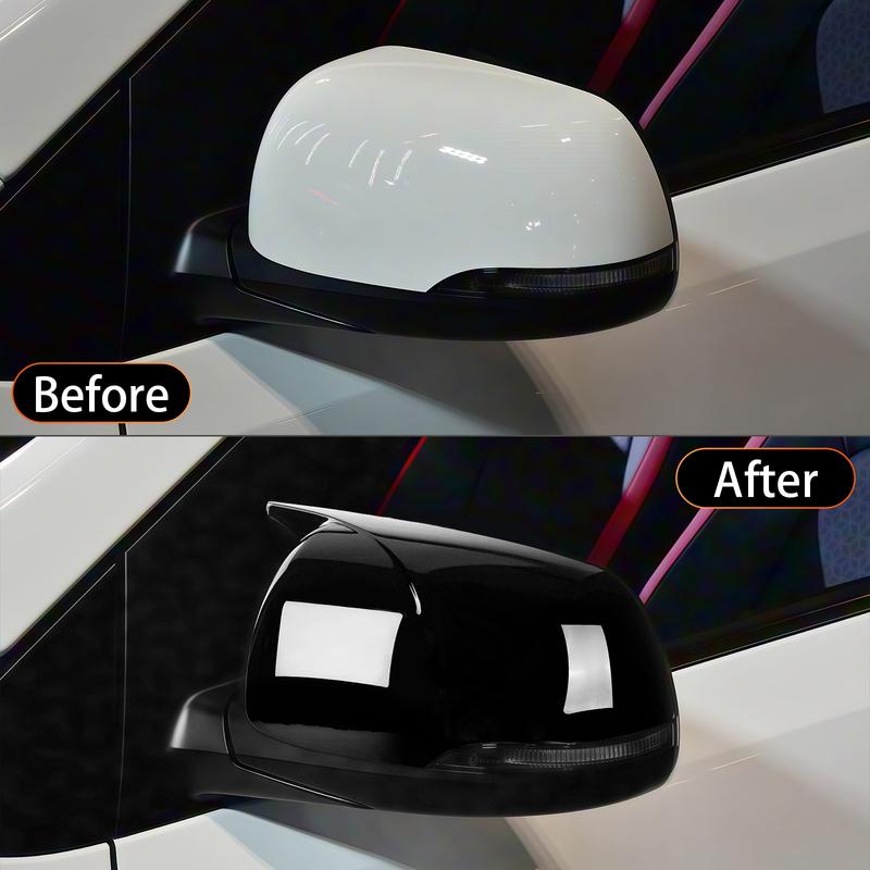 For Kia Morning Picanto - Exterior Accessories Glossy Black Rearview Mirror Cover ABS Plastic Car Upgrade Decoration