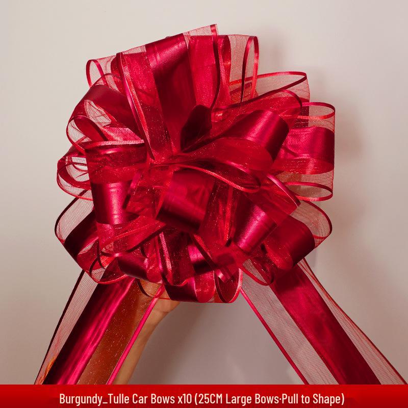 Large Red Wedding Car Pull Bow Decoration - Ribbon for Wedding Pickup and Team Cars
