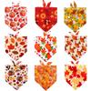 Thanksgiving Dog Bandana Medium Size Adjustable Pet Scarf with Pumpkin Pattern for Holiday Seasonal Wear and Comfortable Fit