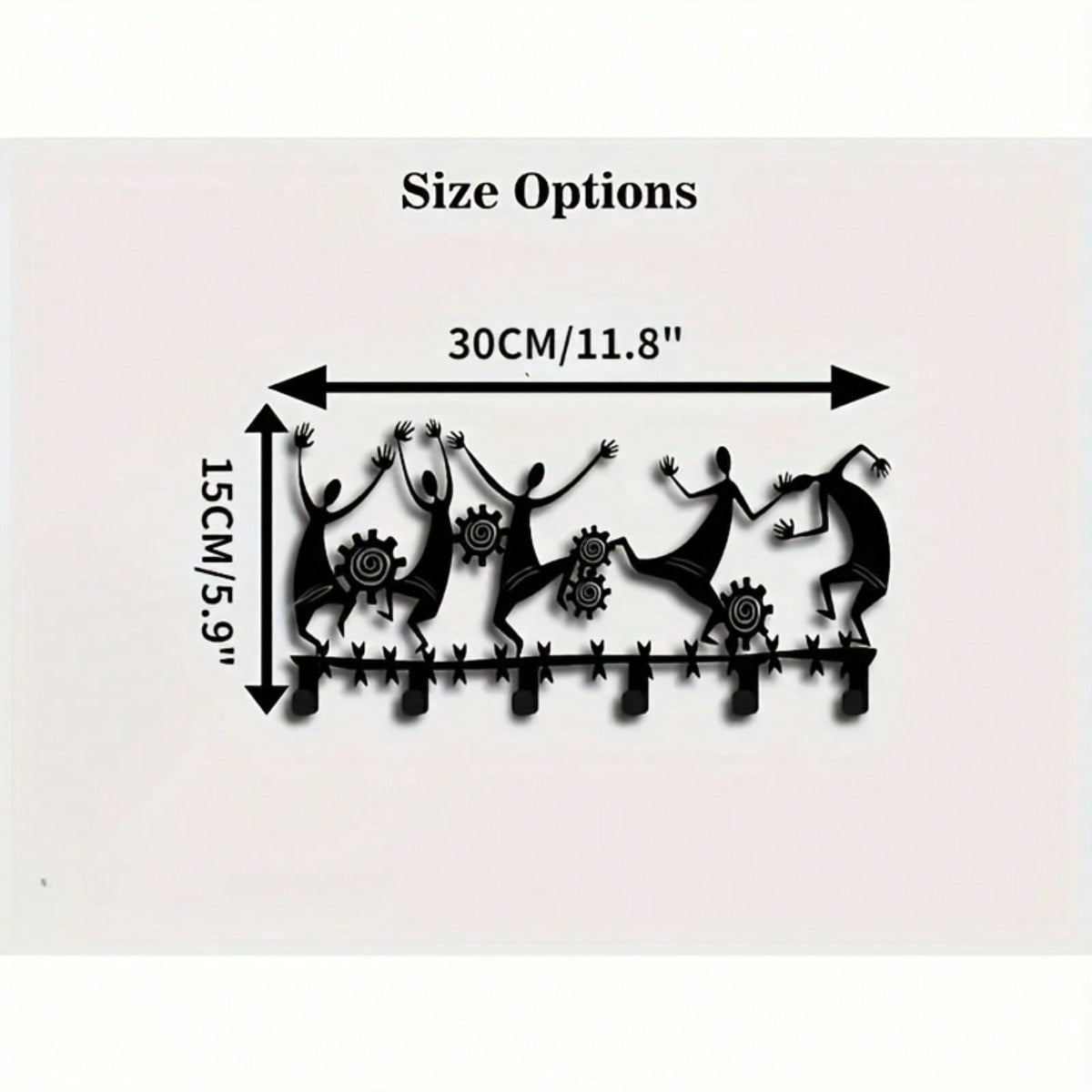 

Metal Wall Hook Set Dance Theme 6 Hooks Coat Rack Artistic Decor for Hallway Bedroom Living Room 15x30