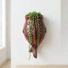 Adornos de Peces Estilo Rústico Macetero de Pared sin Taladro Cerámica Floral Decorativa Única Exterior