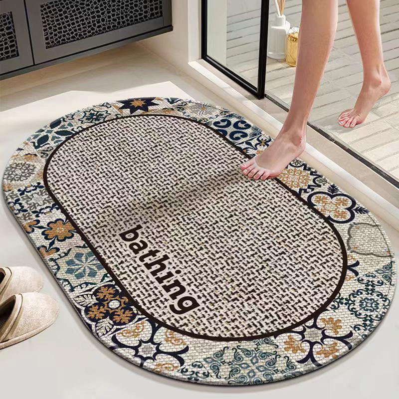 Nordic Style Diatomaceous Earth Bathroom Mat: Wear-Resistant, Dirt-Resistant, Water-Absorbent, Non-Slip.