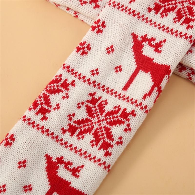 Christmas Festival Patterned Thigh High Socks Womens Winter Fashion Knitted Over Knee Long Stockings Leg Warmers Hosiery