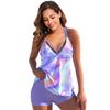 Popular High Quality Women's Summer Swimwear Lily Printed Tankini Top Shorts Two Piece Beach Swimwear S-6XL