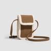 Retro Matte Splicing Lamb Wool Small Square Bag, Mobile Phone Bag, Shoulder Crossbody Small Bag, Fluffy Bag, Plush Bag.