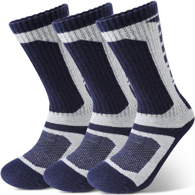 

3 Pairs Wool Thick Crew Socks for Men Women Autumn Winter Thermal Elastic Sport Socks Durable Cozy Outdoor Moisture Wicking Sock One Size