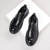 Genuine leather cowhide men's block carved leather shoes men's casual fashion wedding groom leather shoes