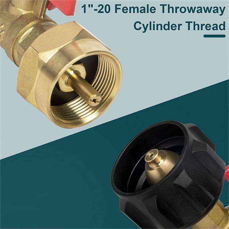 Propane Refill Adapter with Valves Pressure Gauge Easy to Use Durable Adapter
