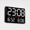 Multi-functional LED Wall Clock with Thermometer & Hygrometer - Large Display for Living Room
