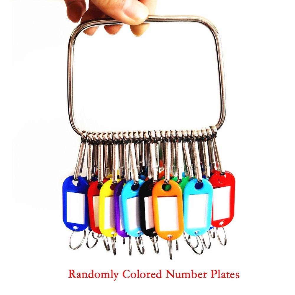 16/26/36 Pieces Plastic Key Ring With Number Plates Key Chains Key Tags  Key Classification
