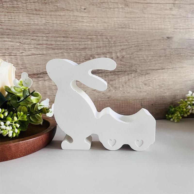 3D Rabbits Candle Holder Silicone Molds Epoxy Resin Molds Ornament Easters Rabbits Candlestick Molds Plasters Molds