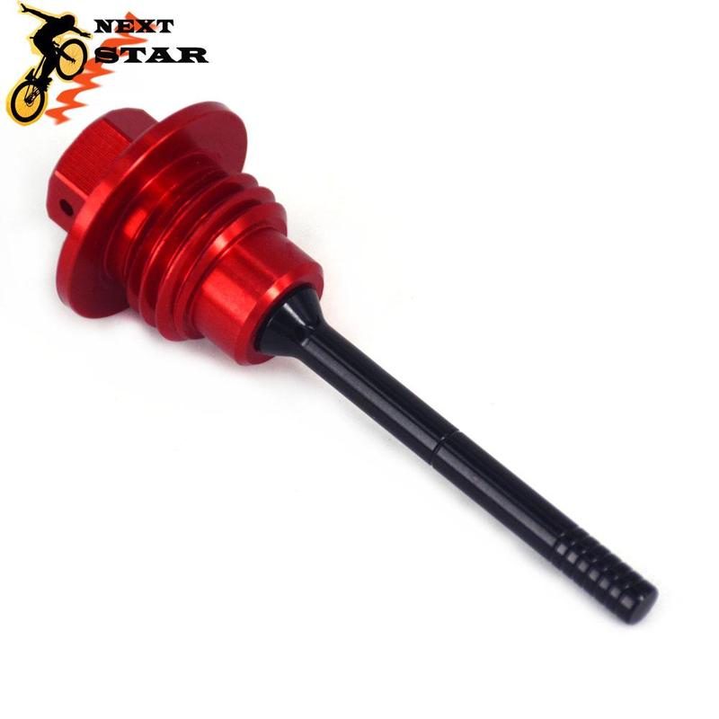 CNC 09-16 Motorcycle Red Aluminum Oil Dipstick Gauge Plugs For HONDA CRF450R CRF 450R 450 R 2009-2011 2012 2013 2014 2015 2016