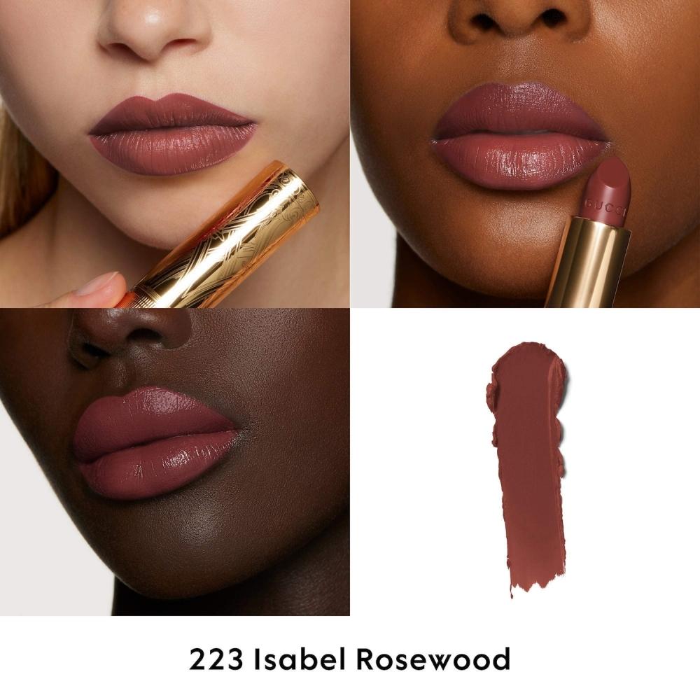 Gucci Long Lasting Satin Lipstick 0.12 Oz 223 Isabel Rosewood Pink
