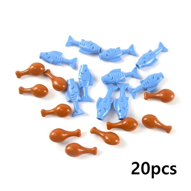 Food Brick Playset City Series Friend Accessory Parts Bread Chips Roast Chicken Pizza Hot Dog Fish Fruit Carrot Basket Classic DIY Block Bricks