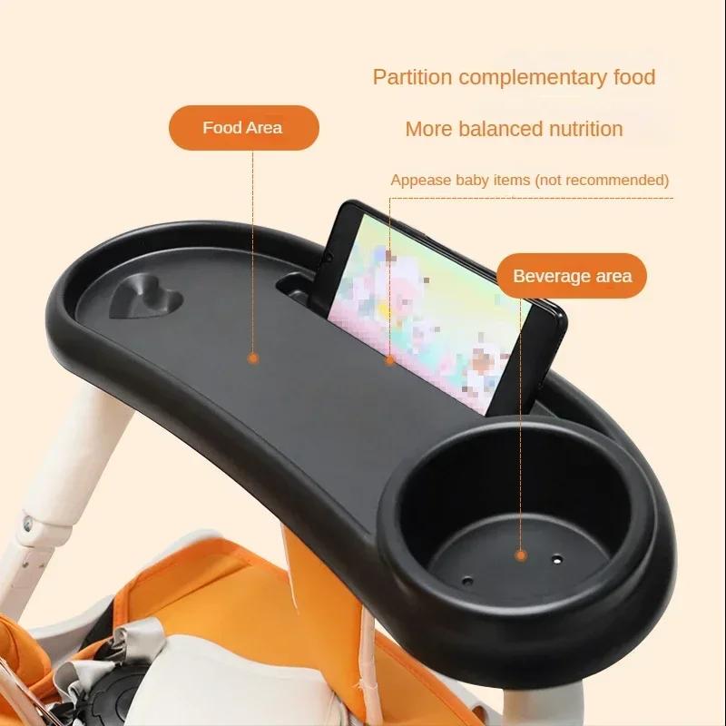 3 in 1 Baby Kinderwagen Esstisch Tablett Handyhalter Teller Zubehör Zubehör für Kleinkind Säugling Mädchen Junge Milchflasche Becherhalter