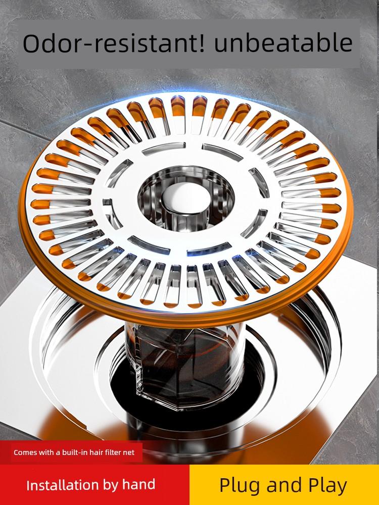 Bathroom Toilet Anti-Odor Floor Drain Large Filter Net Quick Drainage Floor Drain Sewer Anti-Insect Anti-Odor Drain Core Universal