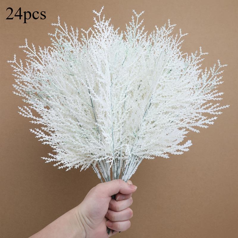 

24pc Artificial Pine Branches Decorative Outdoor Indoor Flowers Plants Home Decor DIY Garland Decorations,Living Room Decoration