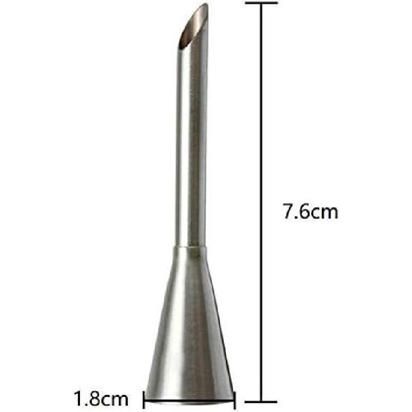 2PCS Cream Icing Piping Nozzle Tip Stainless Steel Nozzle Cream Puff Decor Small Pastry Icing Piping Tool