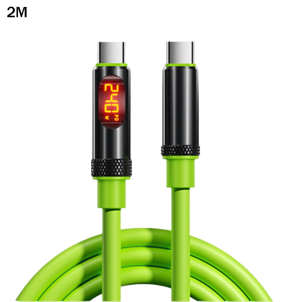 240W Super Fast Charging Dual Type-C Car Data Cable 1.2m/2m Intelligent Digital Display Thick Core Anti Interference Car Chargin