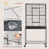 Large Bird Cage Budgie Cage with Stand, Storage Shelf, Wood Perch for Parrot Canary Parakeet Cockatiels, 81 x 48 x 162.5 cm